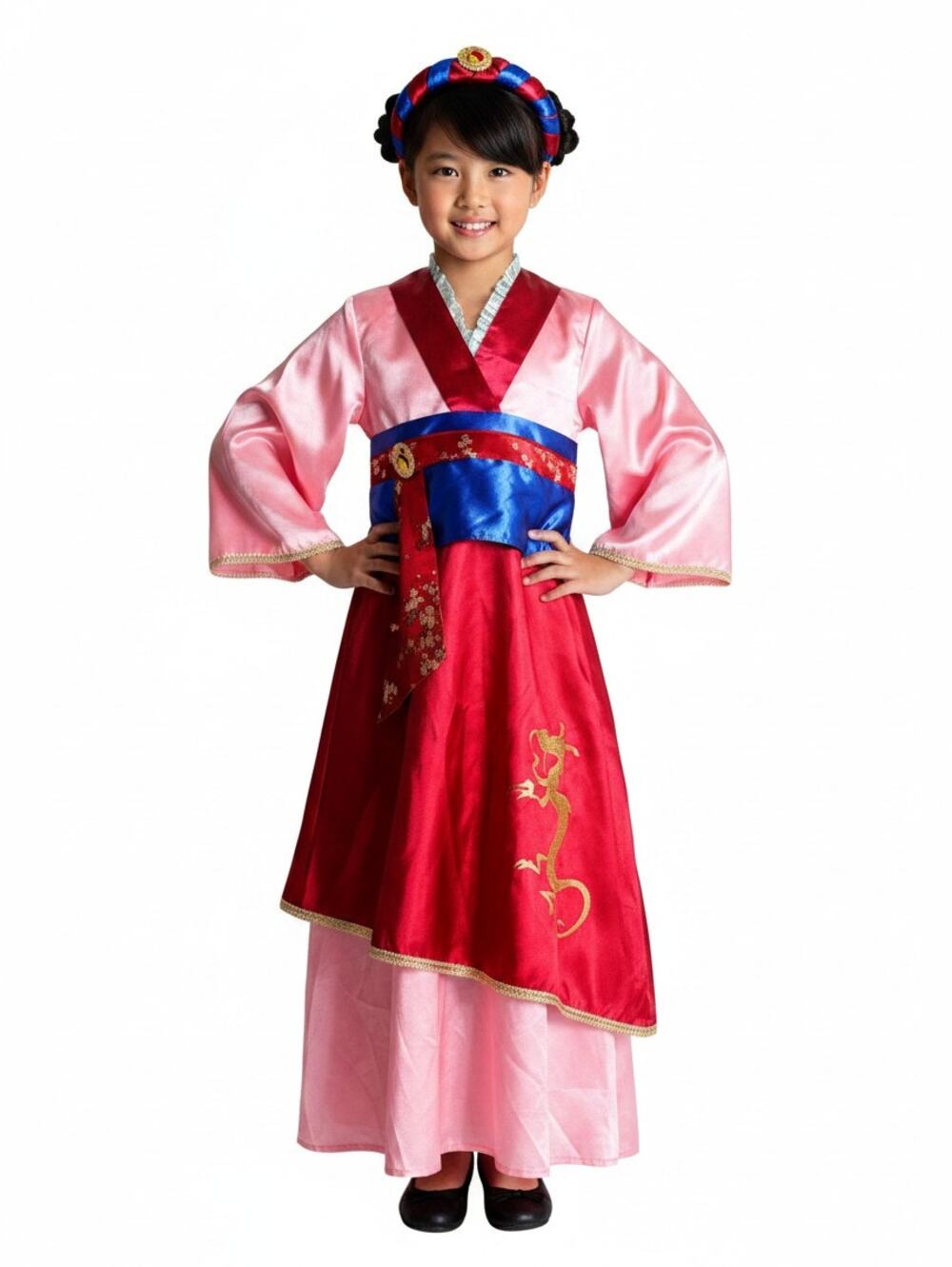 Disney Store Princess Mulan Costume Kimono Dress Up Gown Girls [7-8]